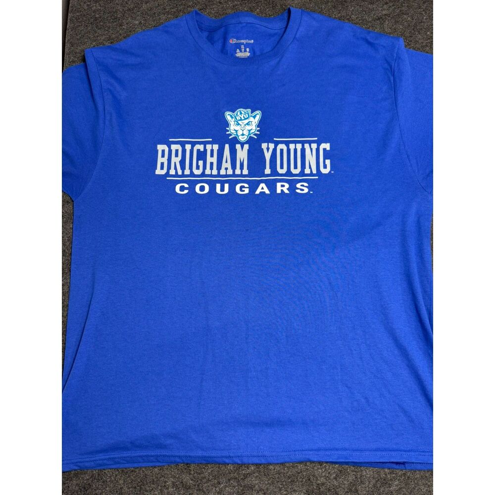 Champion BYU Brigham Young Cougars T-Shirt Blue Men's XL NCAA College - Picture 1 of 5